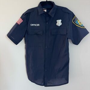 Navy Blue Police Officer Shirt - Men’s Costume Size M